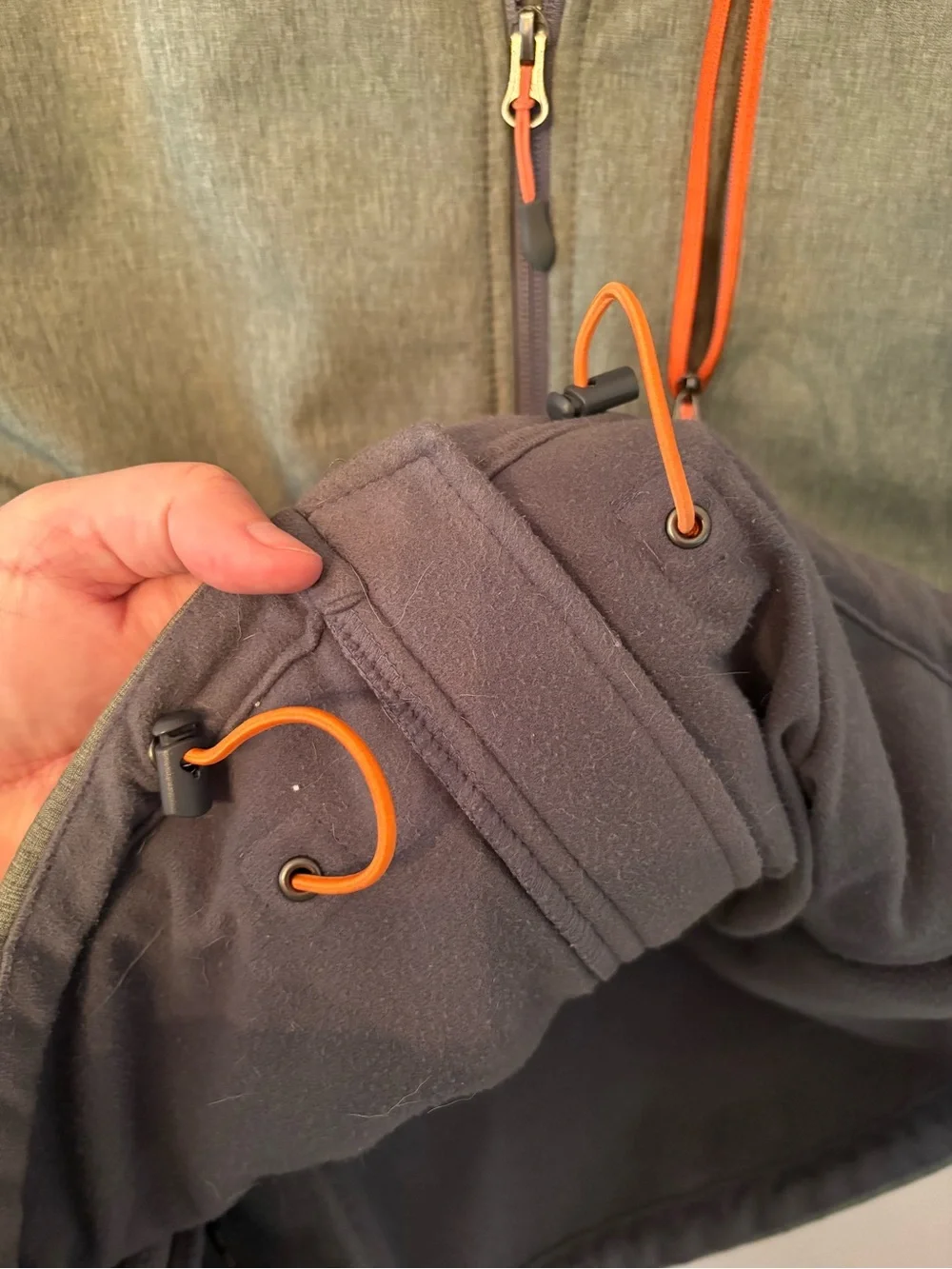 Men's Olive Green Softshell Jacket with Gray Accents